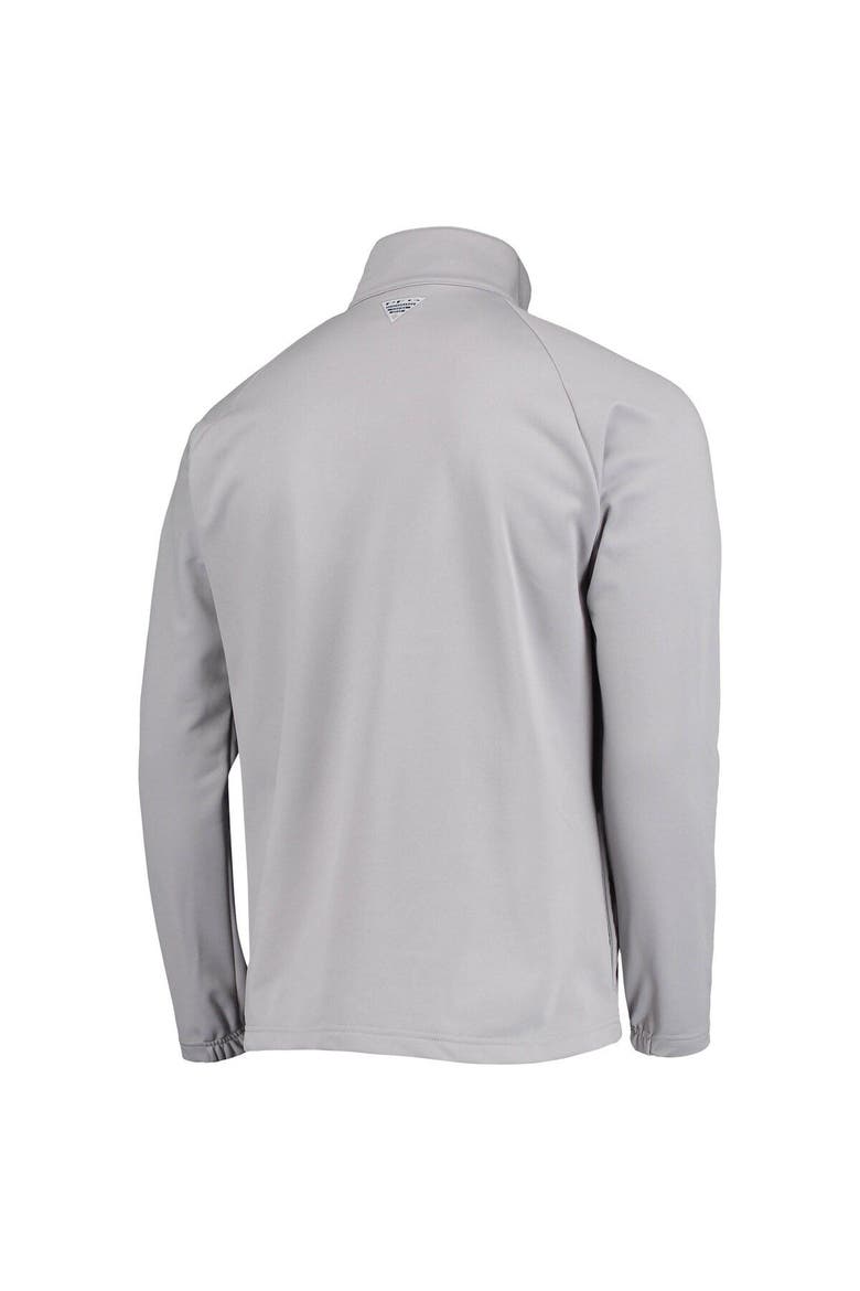 Men's Columbia Gray Texas Longhorns Terminal Tackle Fleece Raglan Omni-Shade Quarter-Zip Jacket, Alternate, color, Gray