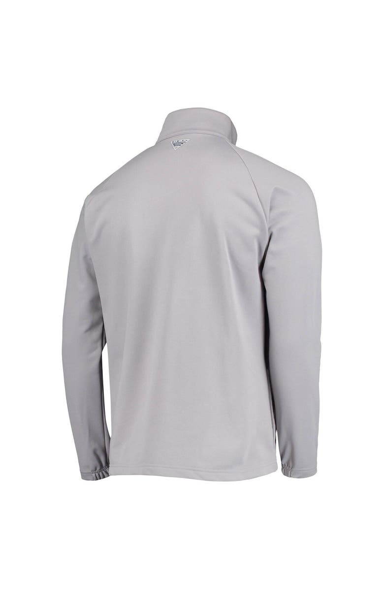 Columbia Men's Columbia Gray Texas Longhorns Terminal Tackle Fleece Raglan Omni-Shade Quarter-Zip Jacket, Alternate, color, 