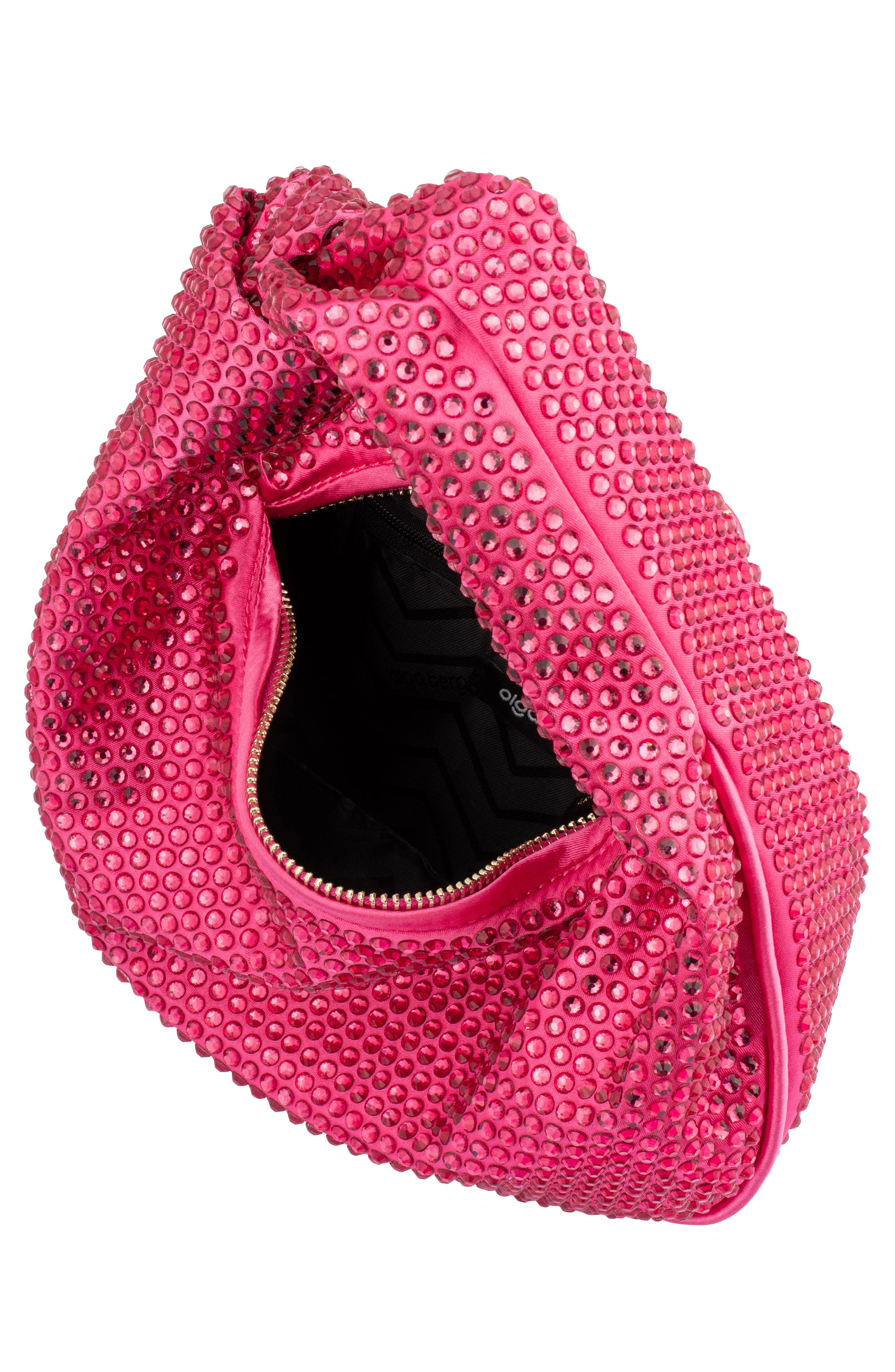 Olga Berg Juliana Crystal Top Handle Bag, Alternate, color, Fuchsia