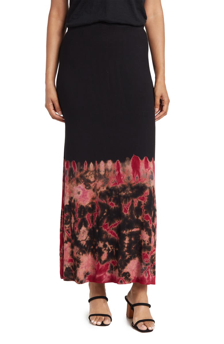 GO COUTURE Side Slit Maxi Skirt, Main, color, Black