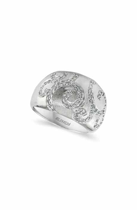 EFFY Sterling Silver Diamond Swirl Ring - 0.34 ctw