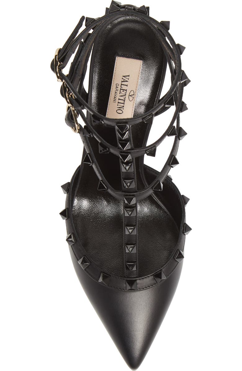 Valentino Garavani Rockstud T-Strap Pointed Toe Pump, Alternate, color,