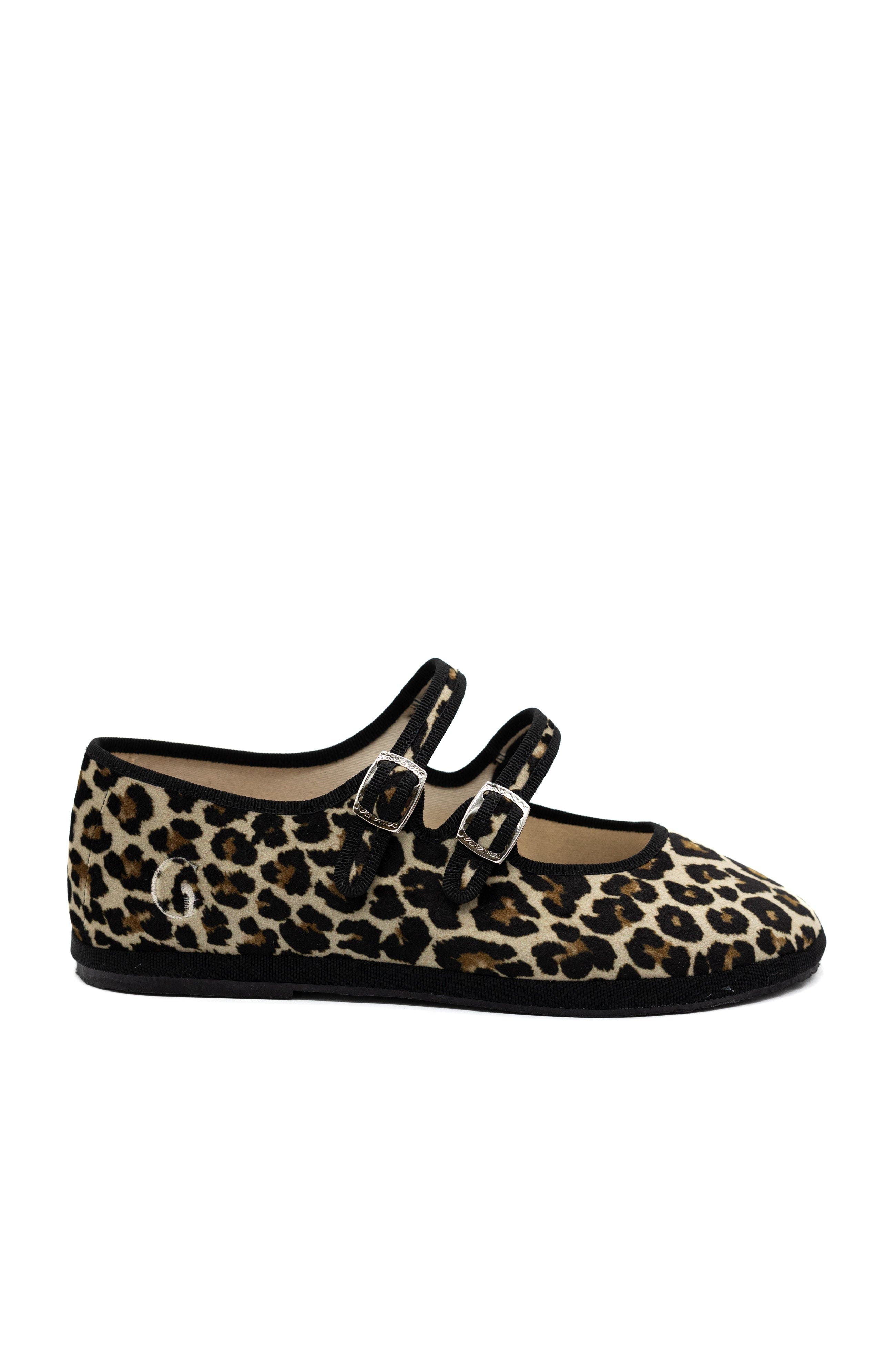 Gondolina Shoes Leopard Mary Jane Double Lace Ballet Flats, Alternate, color, Animalier