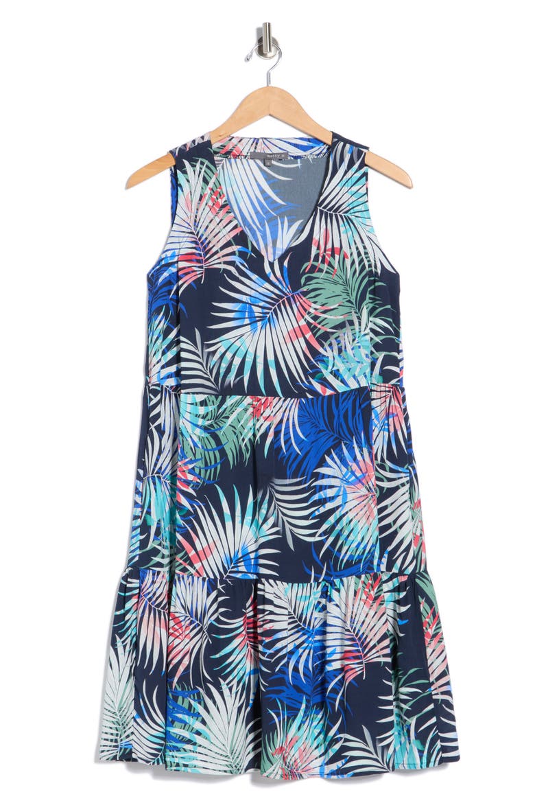 Sleeveless Tiered Flare Dress, Alternate, color, MIDNIGHT
