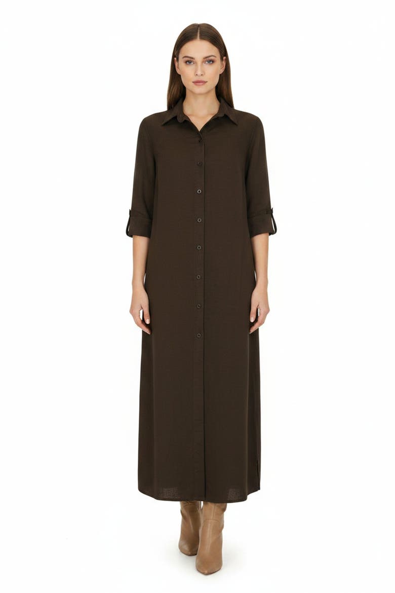 Fifi Vestido Camisero, Main, color, Marron