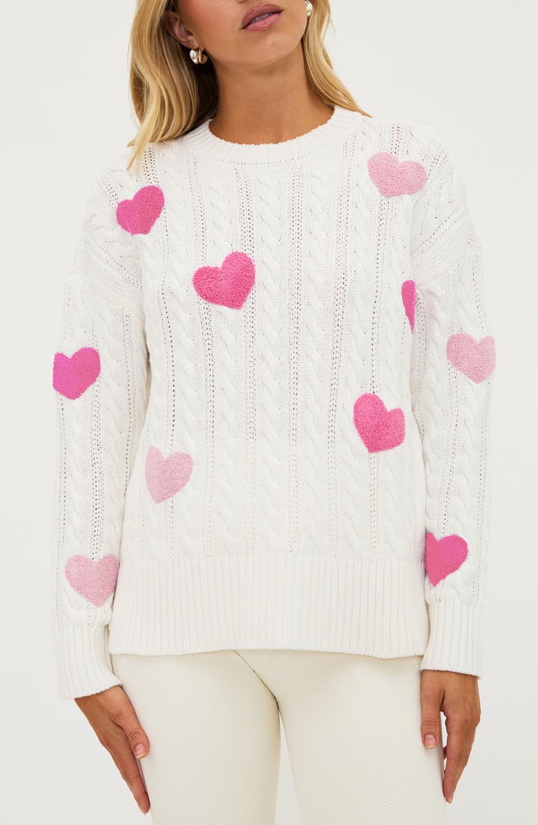 Beach Riot Callie Crewneck Cotton Sweater, Main, color, 