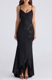 HOUSE OF CB Anastelle Embellished Satin Mermaid Gown