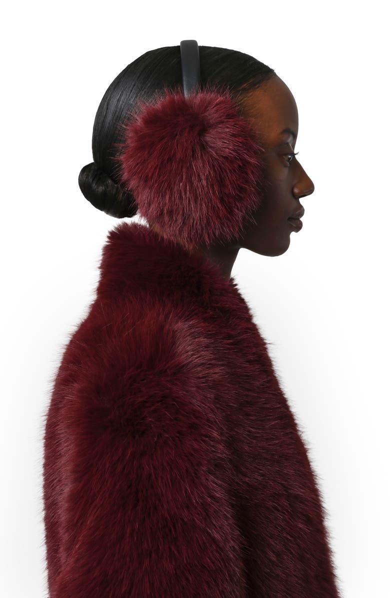 Apparis Esme Faux Fur Earmuffs, Alternate, color, Merlot