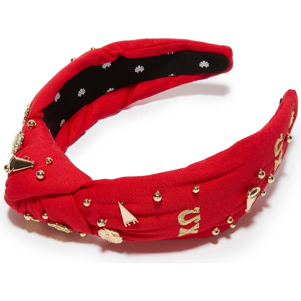 Lele Sadoughi Chi Omega Knotted Headband In Red