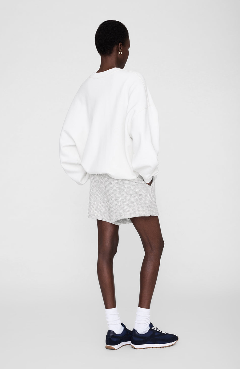 ANINE BING Kam Framed Monogram Short, Alternate, color, Ivory And Black