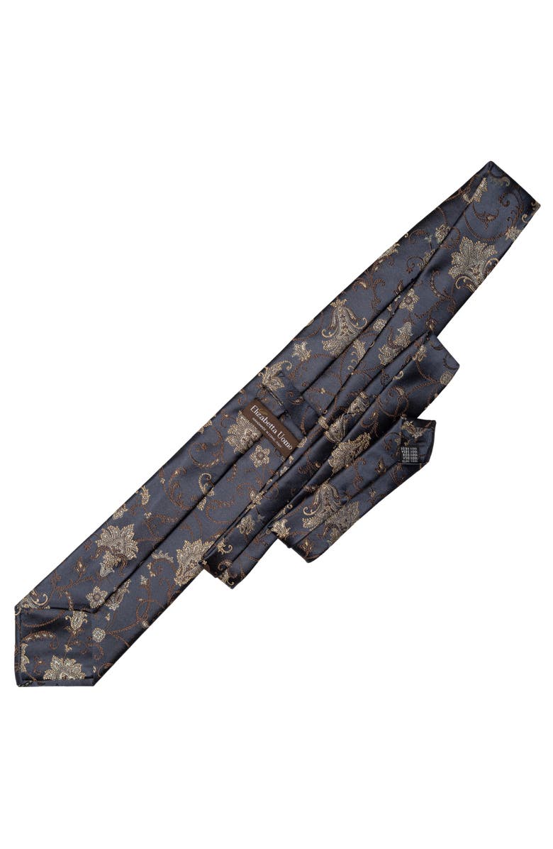 Elizabetta Prosecco - Silk Jacquard Tie for Men, Alternate, color, Midnight Blue