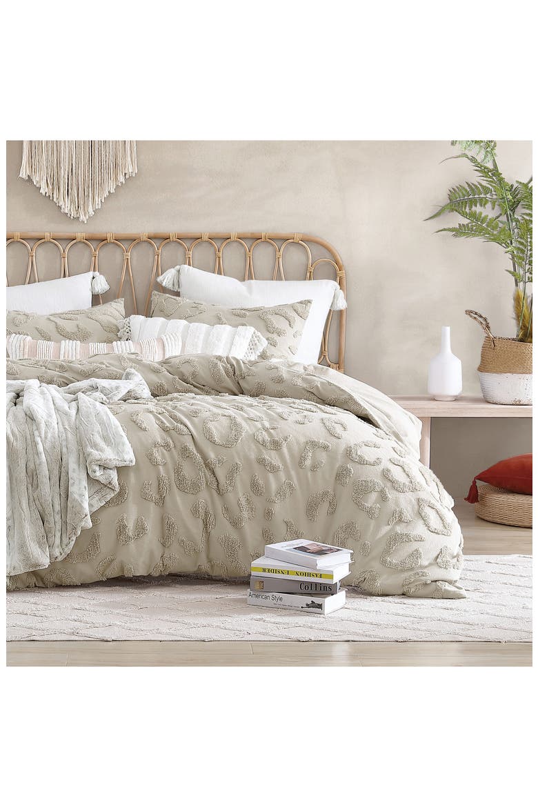 Chenille Leopard Comforter & Sham Set, Alternate, color, LINEN