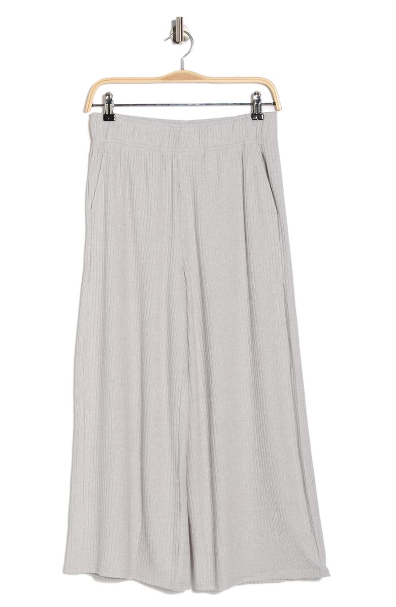 90 DEGREE BY REFLEX SwiftStride Rib Knit Wide Leg Pants, Alternate, color, Heather Grey