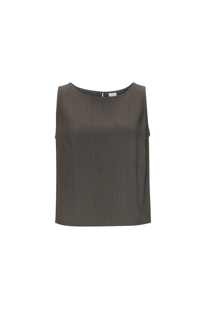 Sleeveless Linen Blouse, Alternate, color, Olive