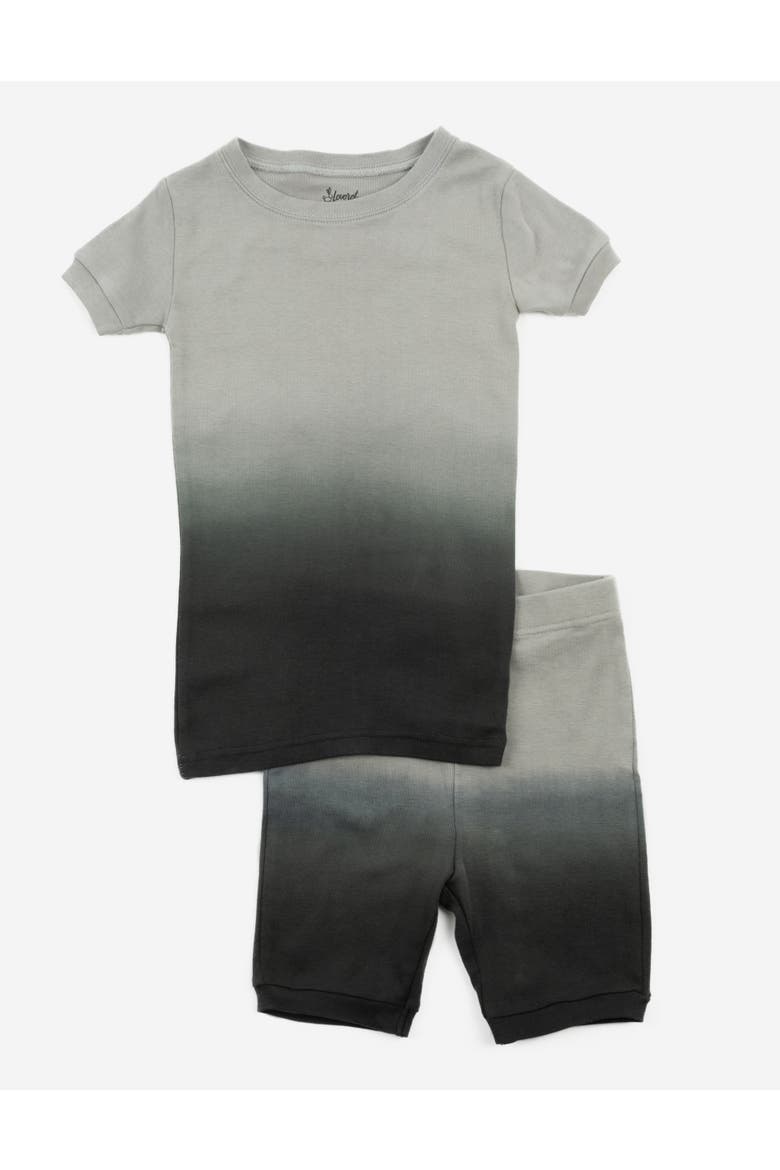 Kids Cotton Two-Piece Short Printed Pajamas, Vehicles & Adventure, Main, color, Tie Dye Gray