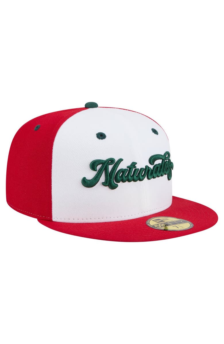 New Era Men's New Era White/Red Northwest Arkansas Naturals Copa de la Diversión 59FIFTY Fitted Hat, Alternate, color, White