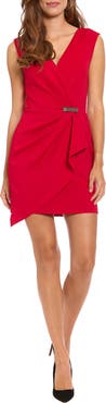 Ivy + Blu Cascade Sleeveless Faux Wrap Dress