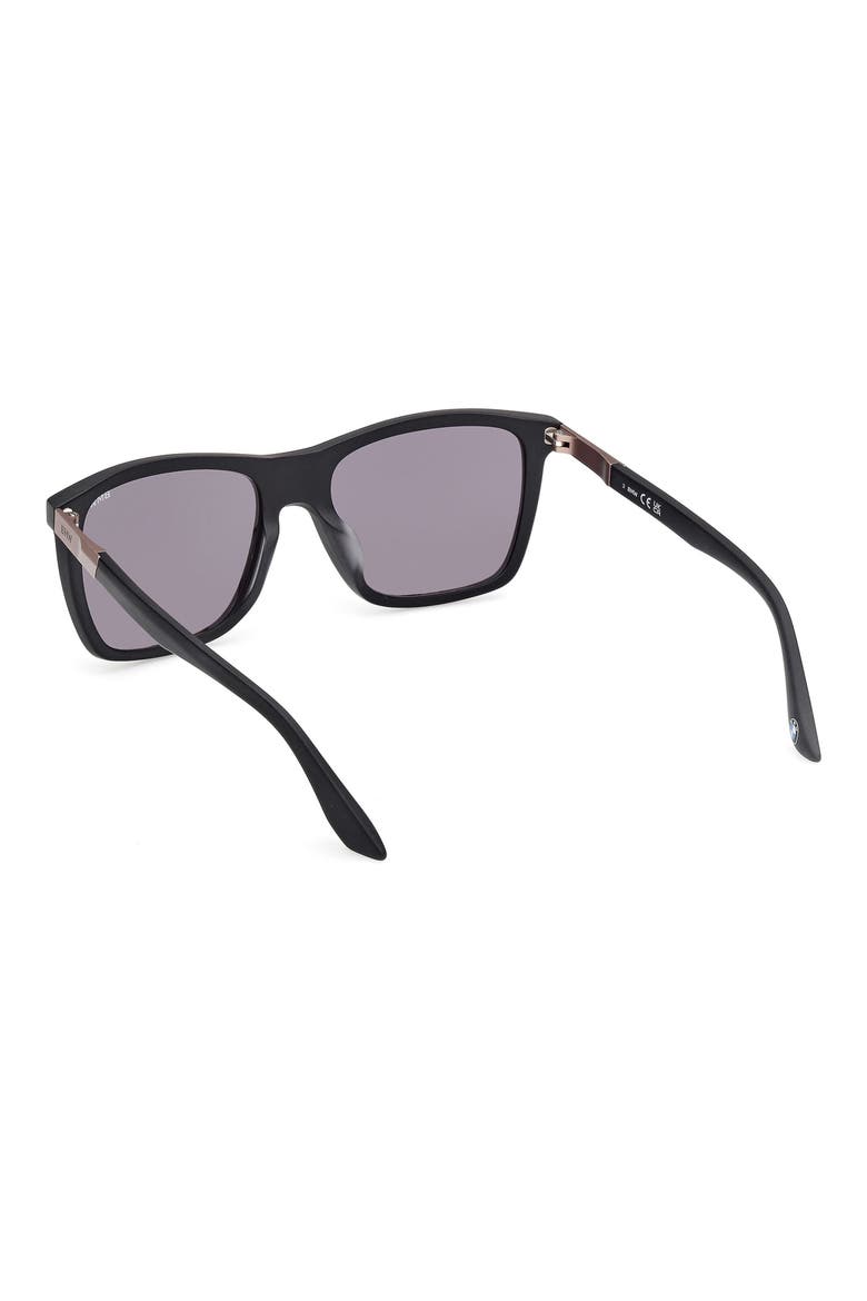 56mm Sunglasses, Alternate, color, MATTE BLACK / SMOKE MIRROR