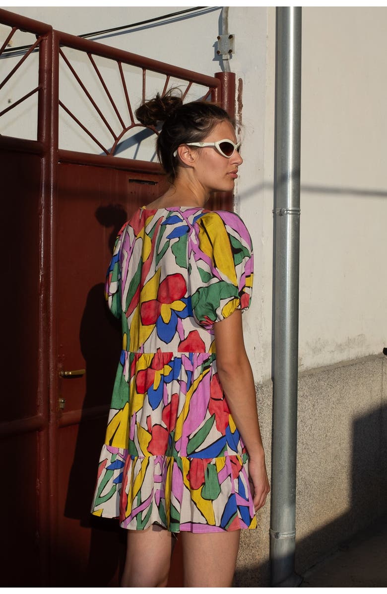 Untitled in Motion Lulani Puff-Sleeve Floral Mini Dress, Alternate, color, Solas