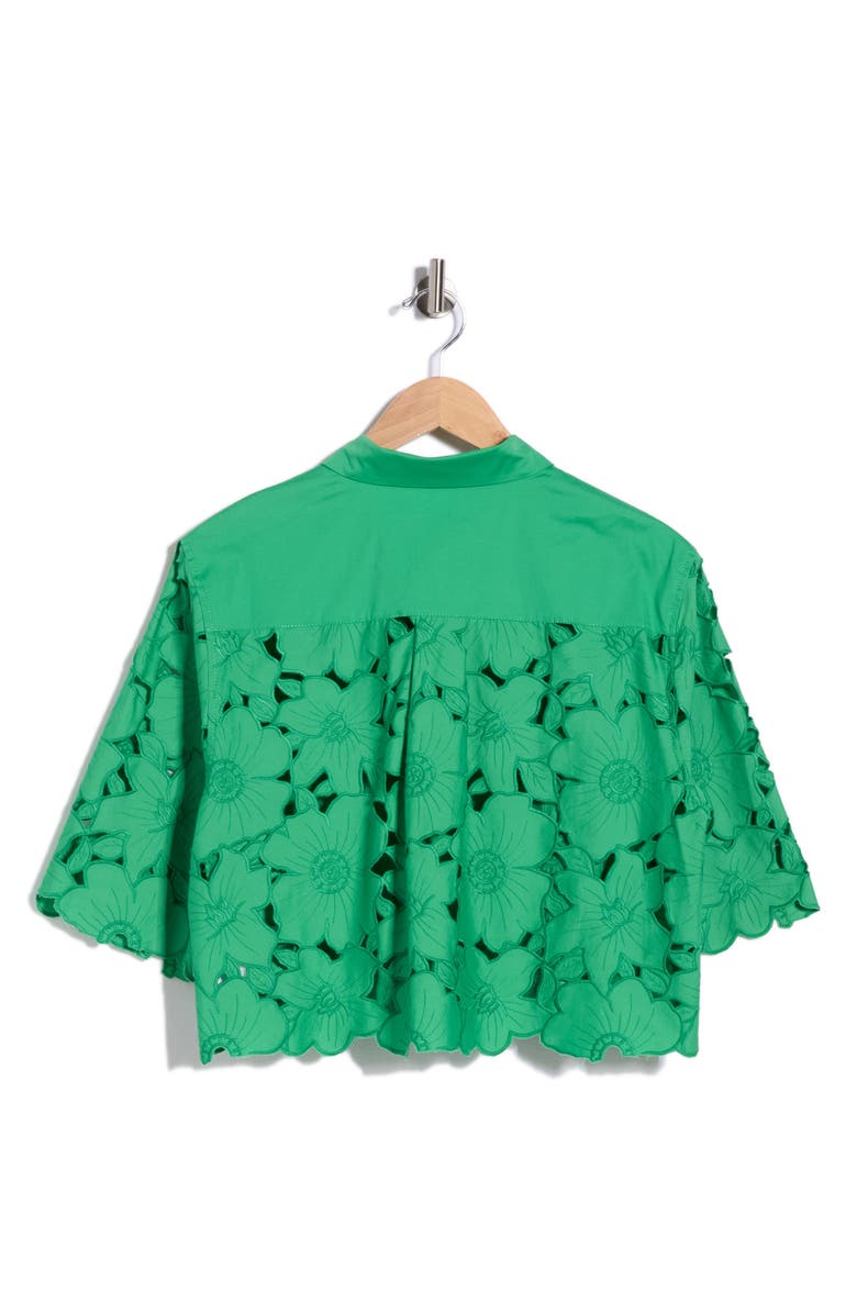 DVF Joan Embroidered Crop Top, Alternate, color, Indian Green