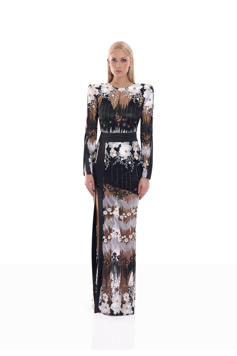 L'Artiste Gown, Main, color, Black/White