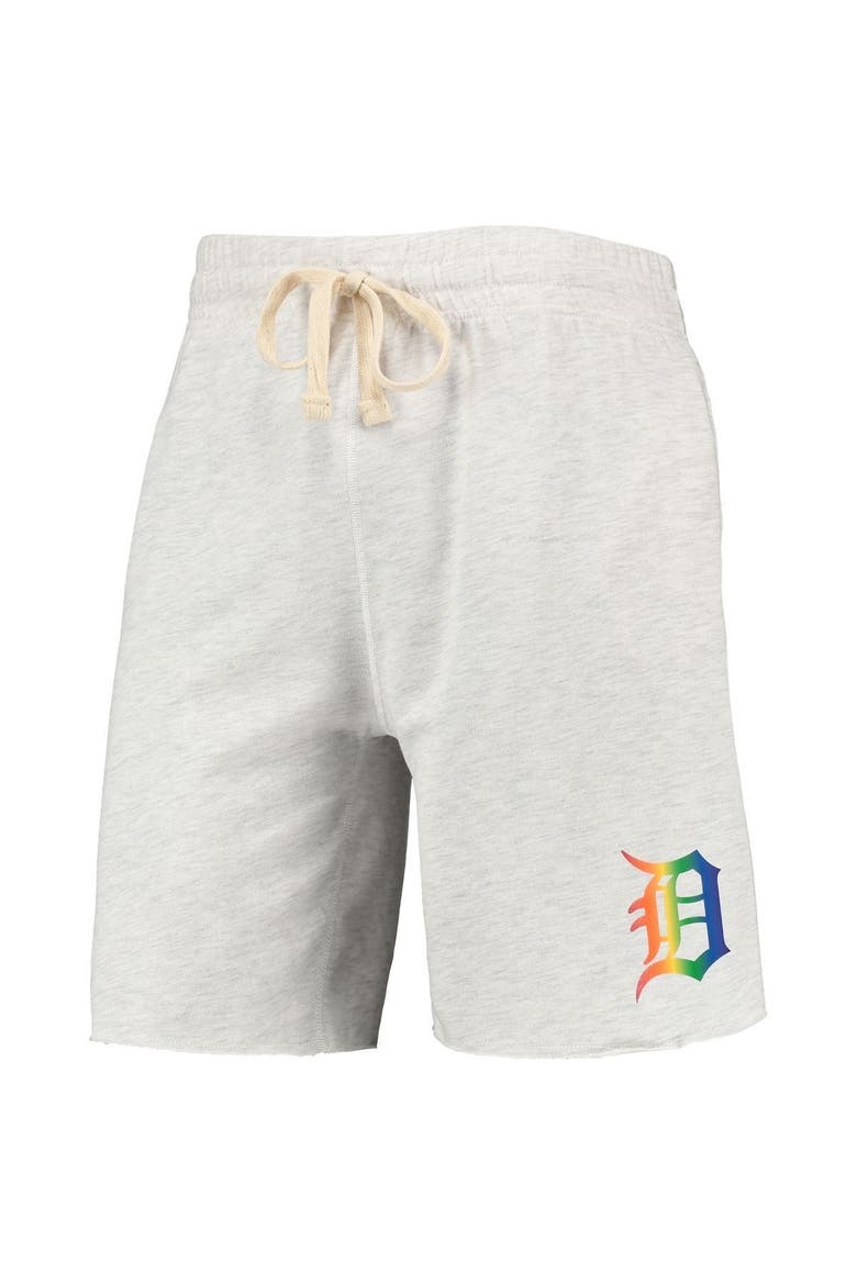 Men's Concepts Sport Oatmeal Detroit Tigers Mainstream Logo Terry Tri-Blend Shorts, Alternate, color, Oatmeal