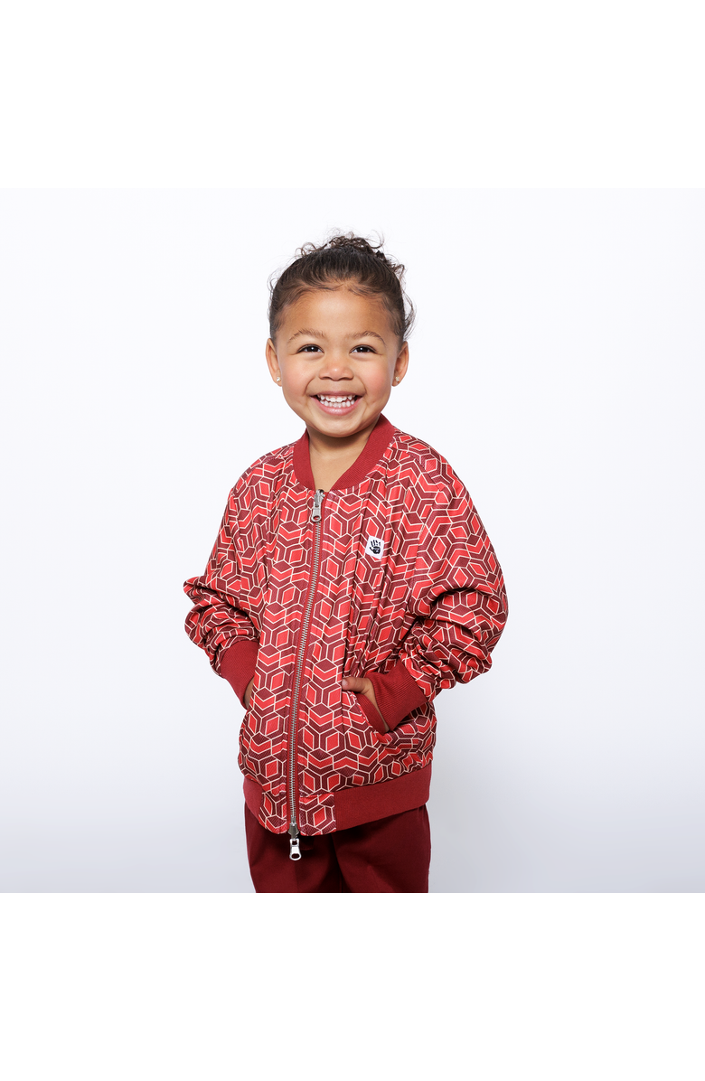 Mixed Up Clothing Girls Reversible Zip up Lightweight Bomber Jacket, Main, color, Red Multicolor