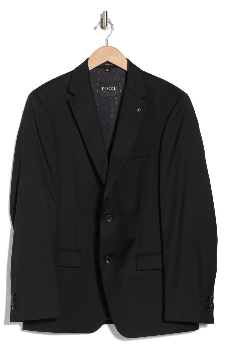 DIGEL Notch Lapel Virgin Wool Sport Coat, Alternate, color, Black