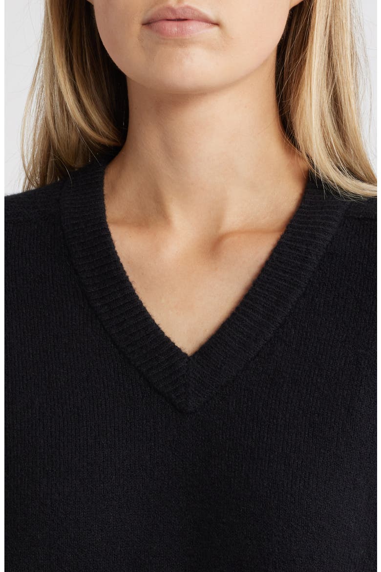 V-Neck Sweater, Alternate, color, BLACK