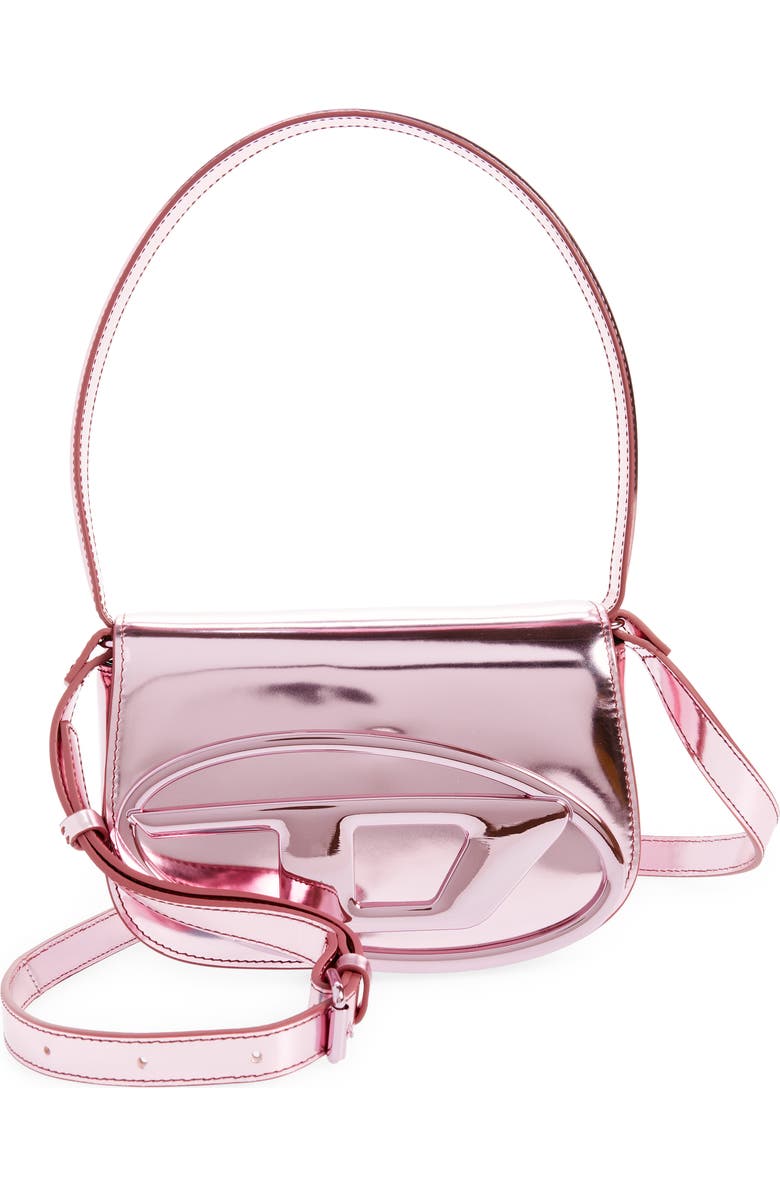 DIESEL<sup>®</sup> 1Dr Logo Metallic Leather Handbag, Main, color,