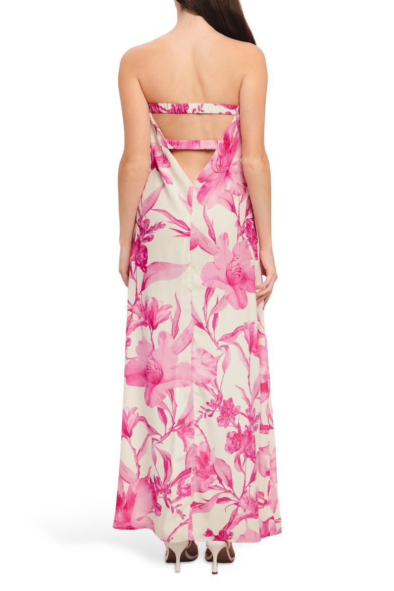 Strapless Floral Maxi Dress, Alternate, color, IVORY PINK