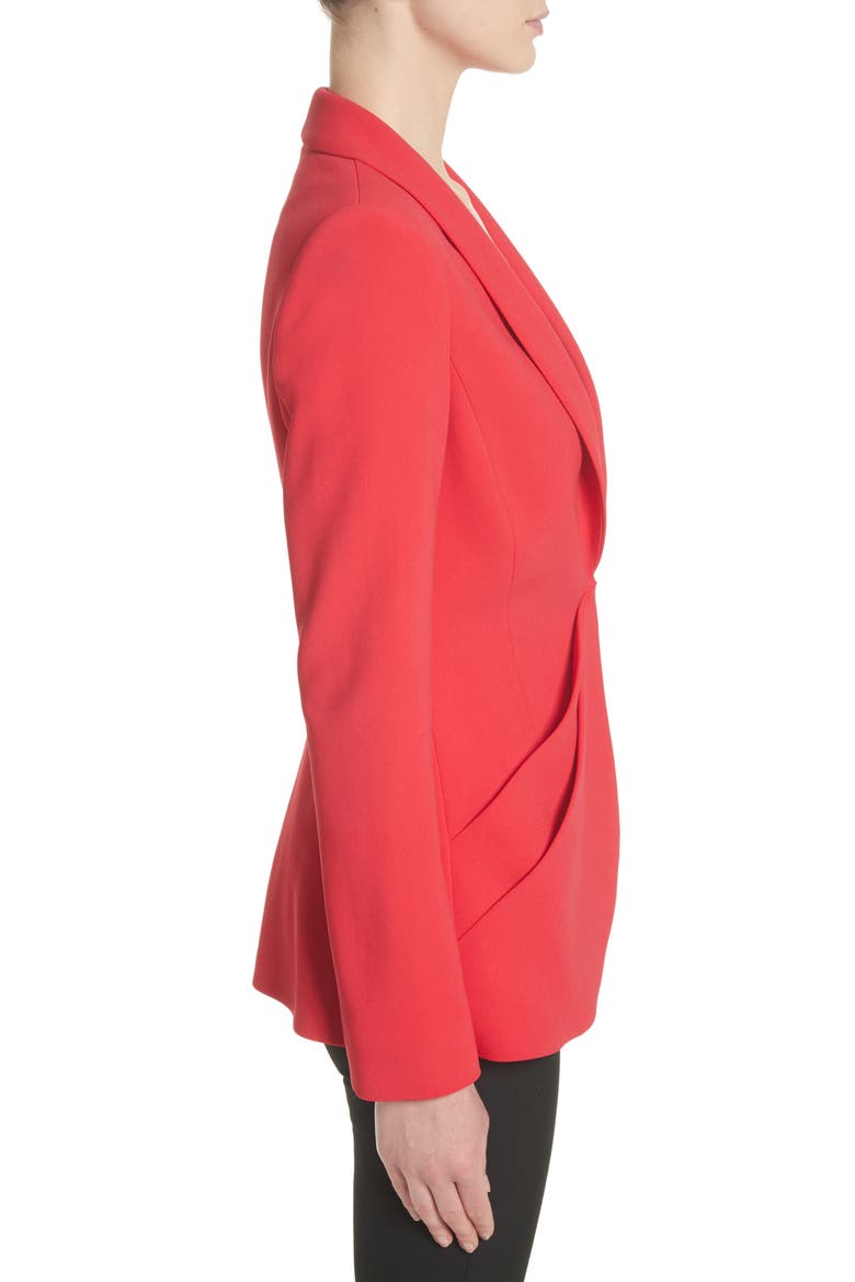 Drape Pocket Crepe Jacket, Alternate, color, RED