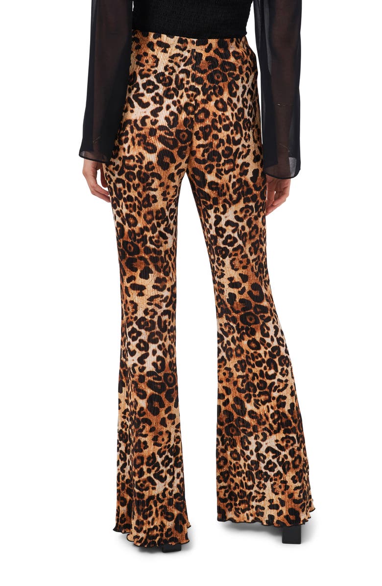 1.STATE Animal Print Plissé Flare Pants, Alternate, color,