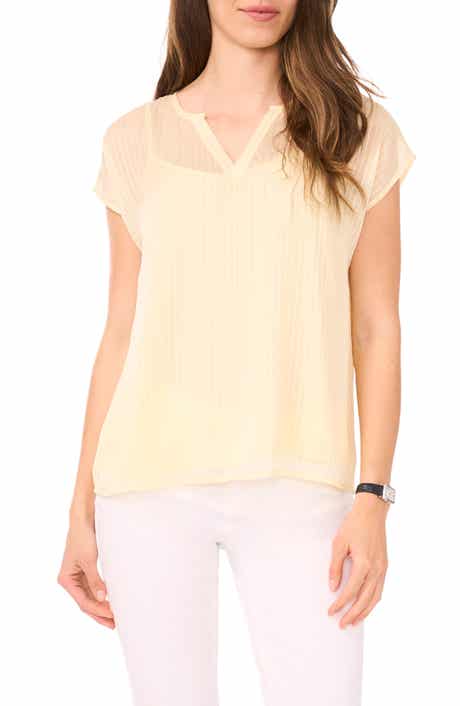 Halogen® Sheer Stripe Popover Top