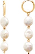 MADE BY MARY Laurel Pearl Drop Hoop Earrings