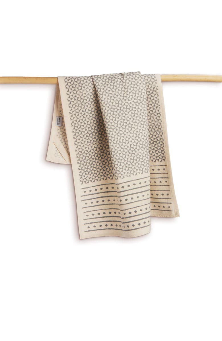 Sustainable Threads Feast - Hand Block Printed Kitchen Towels - Set of 2, Main, color, Slate