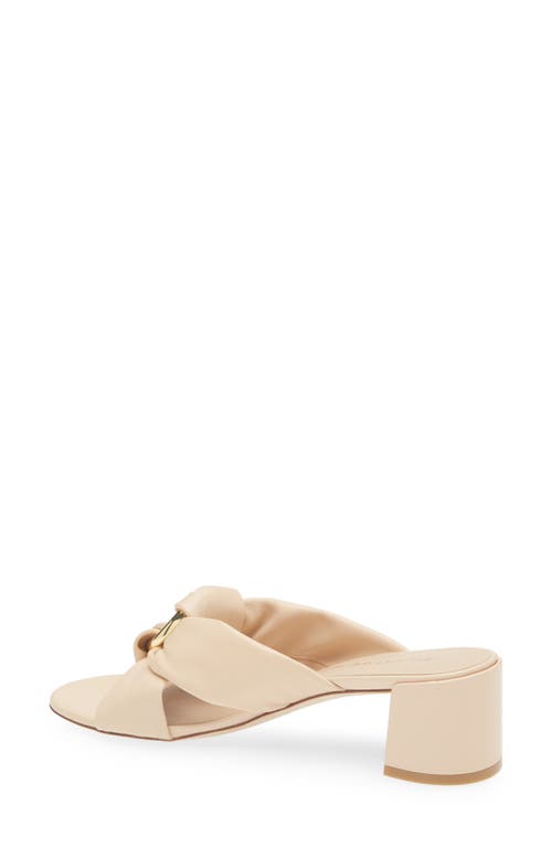 Stuart Weitzman Cece Leather Twisted Ring Slide Sandals In Barely Beige