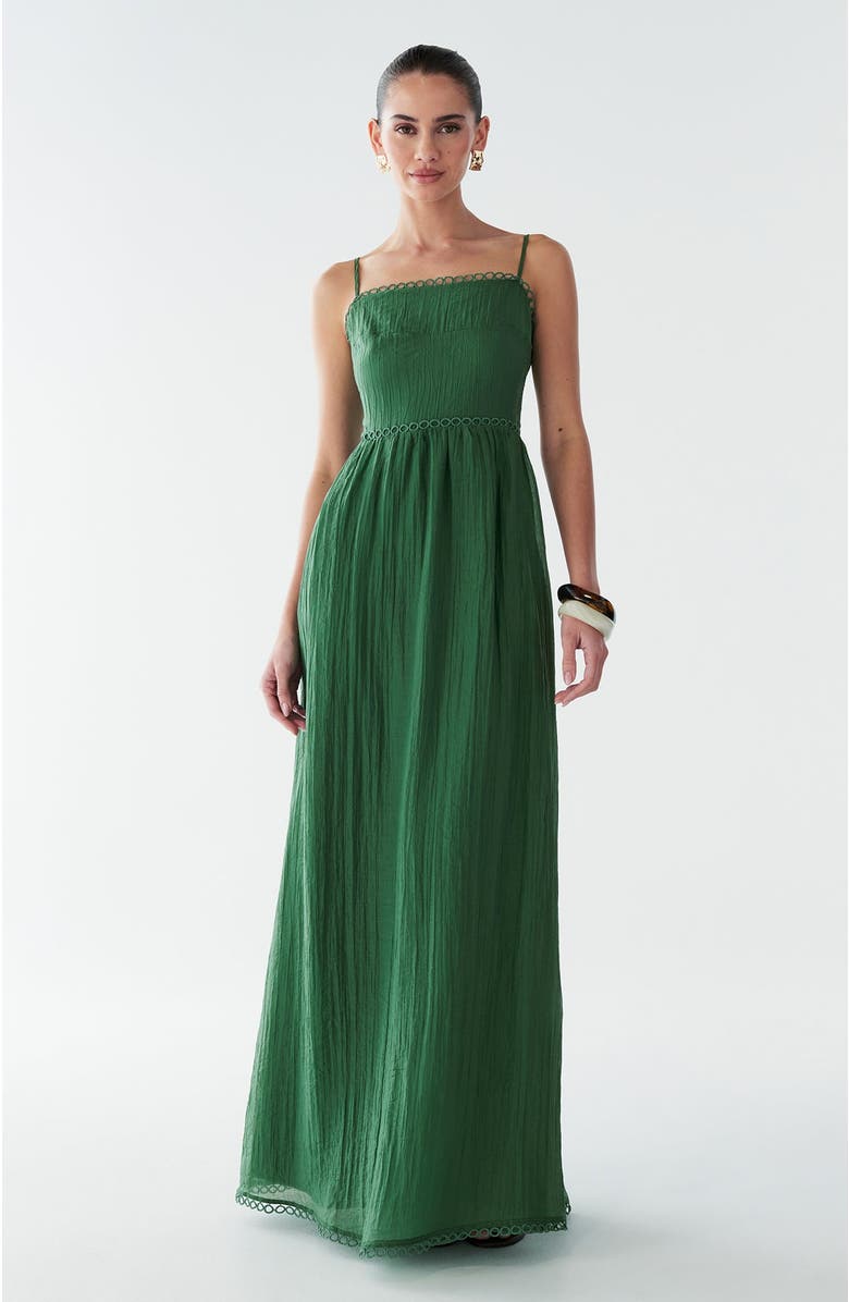 BWLDR Kiara Maxi Dress, Alternate, color, Fir Green