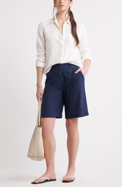 Caslonr Caslon(r) Easy Waist Linen Bermuda Shorts