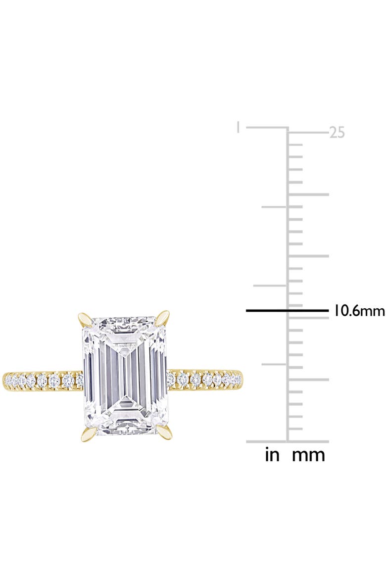 3-1/10 CTW Lab-Grown Diamond Emerald-Cut Ring 14k, Alternate, color, Yellow Gold