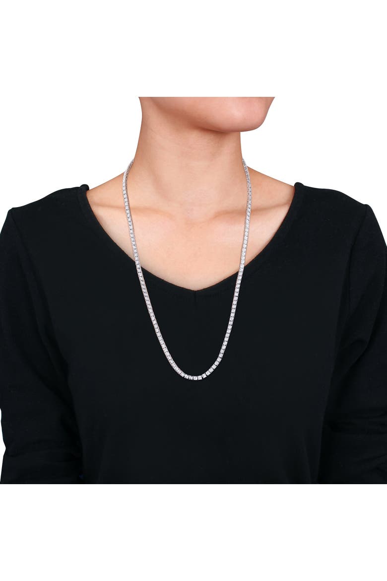 Lab-Grown Diamond Tennis Necklace, Alternate, color, Sterling Silver