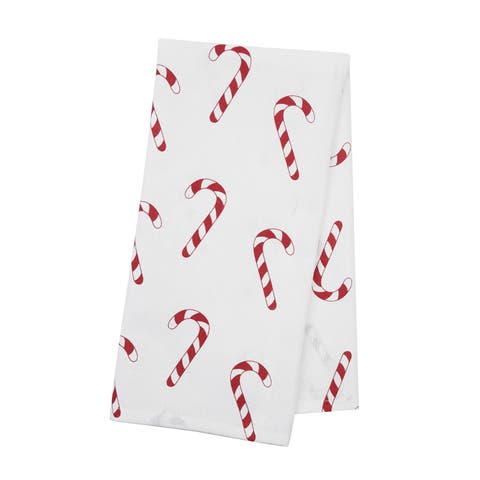 Christmas Candy Cane Pattern Printed 100% Cotton Flour Sack Dishtowel