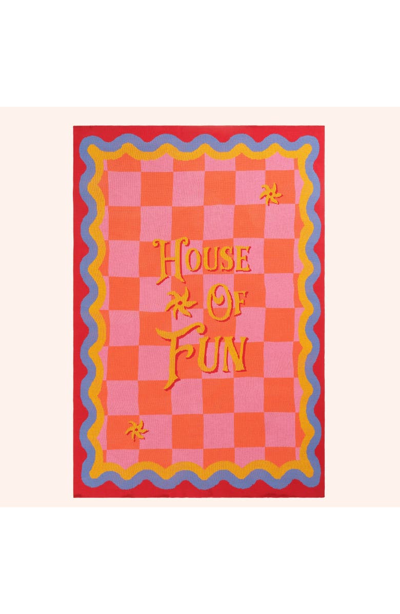 Zsa Zsa Zsu Moda Jacquard Knitted 100% Acrylic Throw 51X67 In Fun, Main, color, Pink