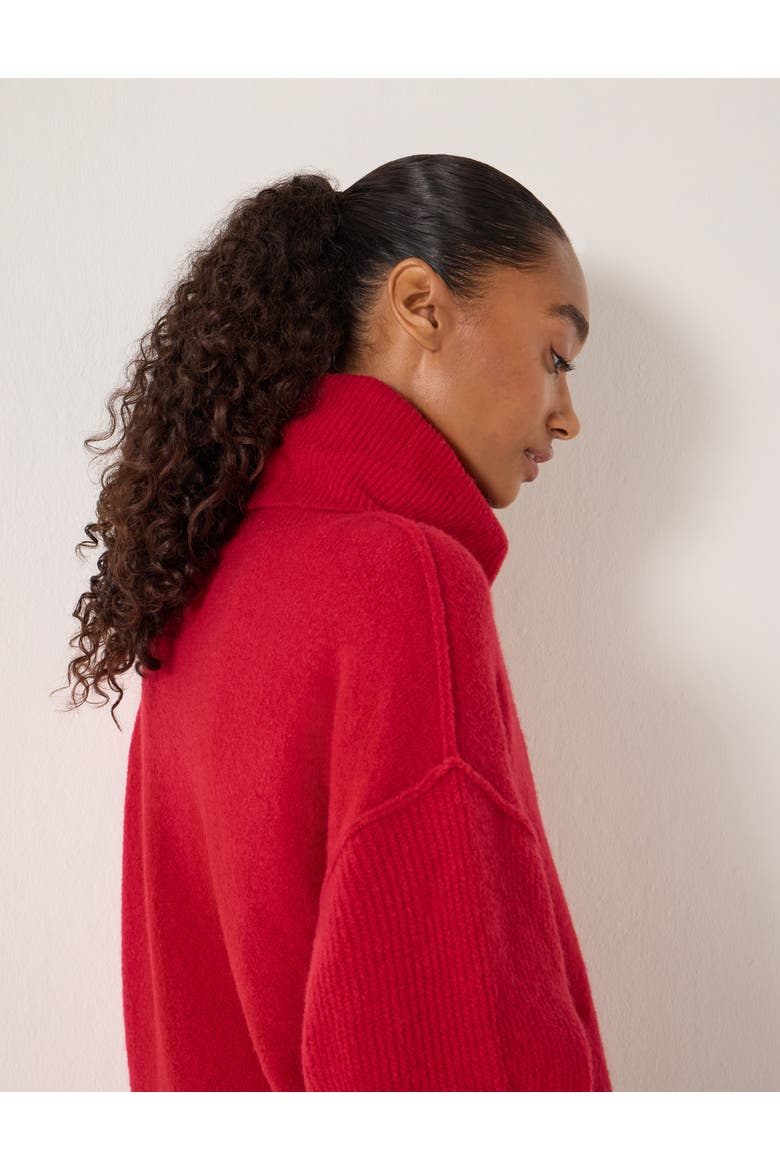 Meryl Roll Neck Sweater, Alternate, color, Fiery Red