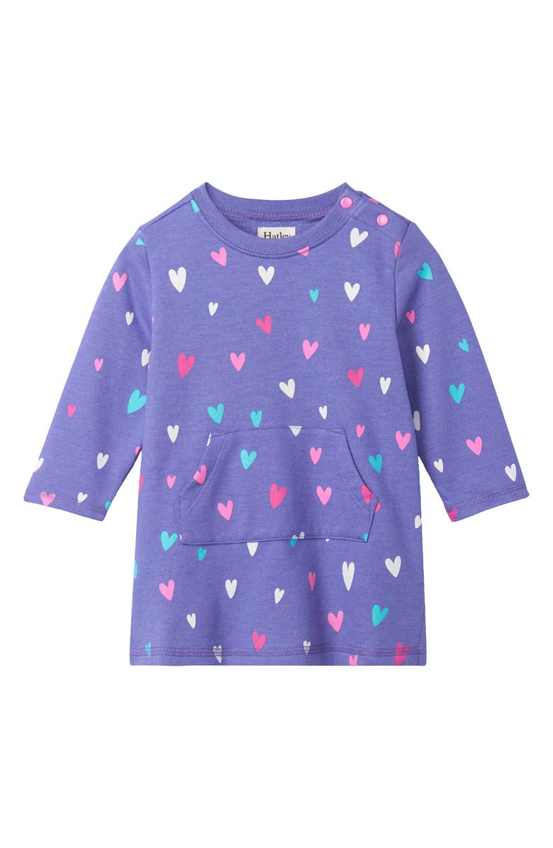 Hatley Confetti Hearts Sweatshirt Dress, Main, color, 