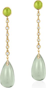 GOSHWARA Naughty Diamond Link & Cabochon Drop Earrings