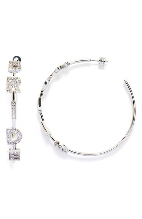 Bride Squad Crystal Hoop Earrings