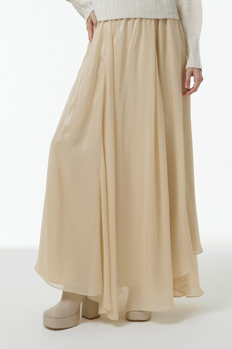 Elasticated Waist Asymmetric Skirt, Alternate, color, Neutrals