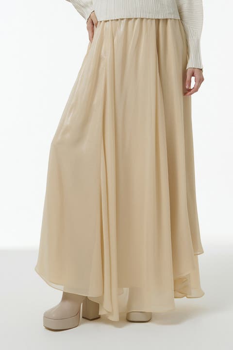 Elasticated Waist Asymmetric Skirt
