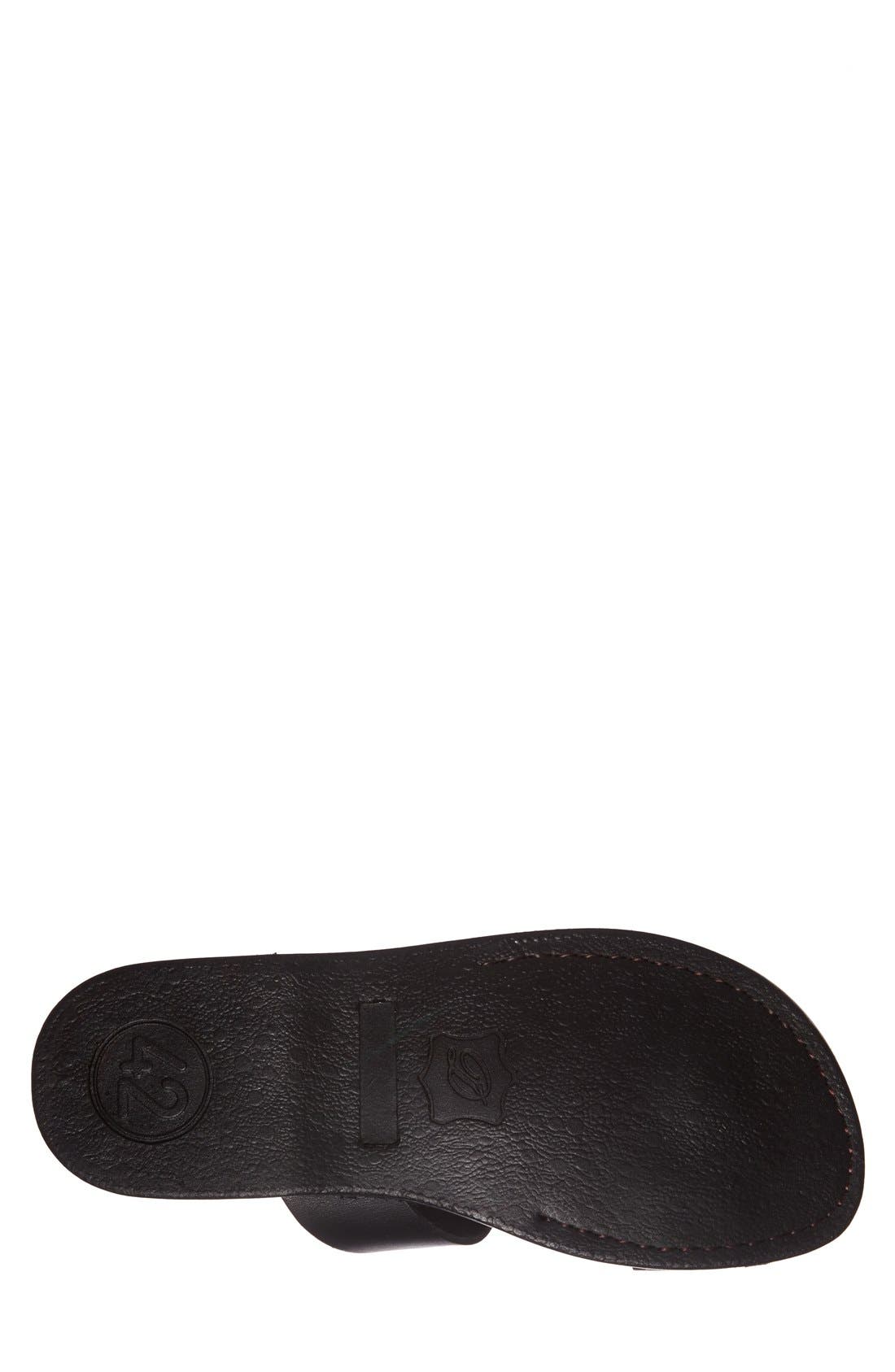 'Zohar' Leather Sandal, Alternate, color, BLACK